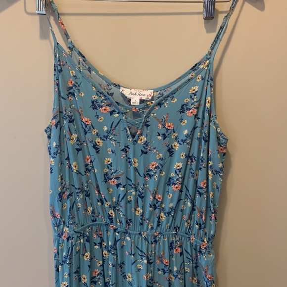 Light-Weight Pink Rose Floral Romper - Picture 3 of 7